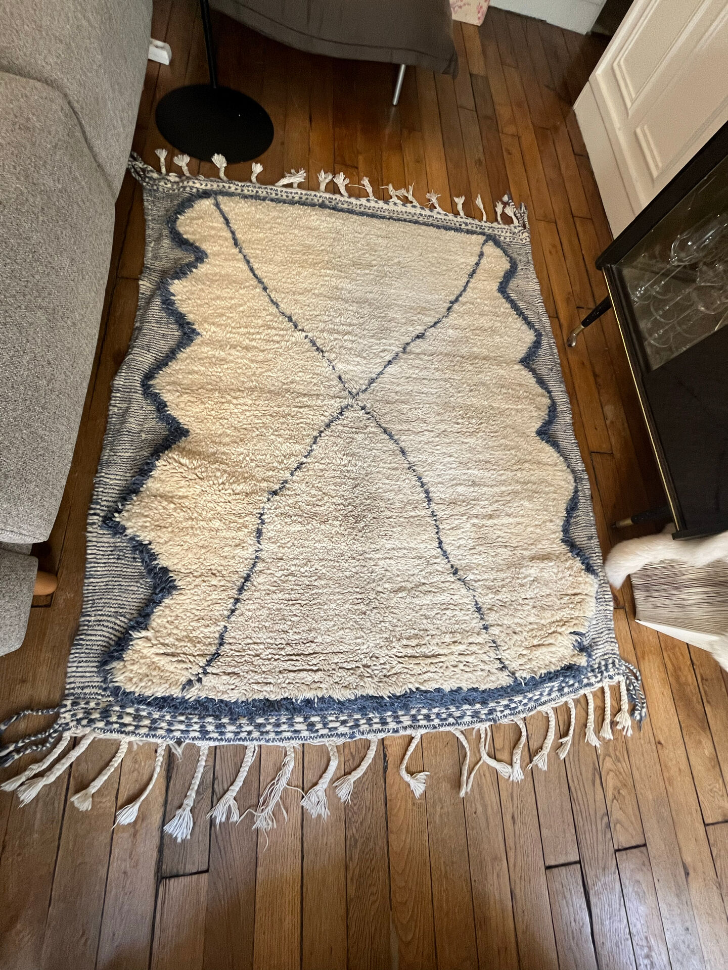 Handmade wool Berber rug