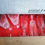 Six crystal champagne flutes