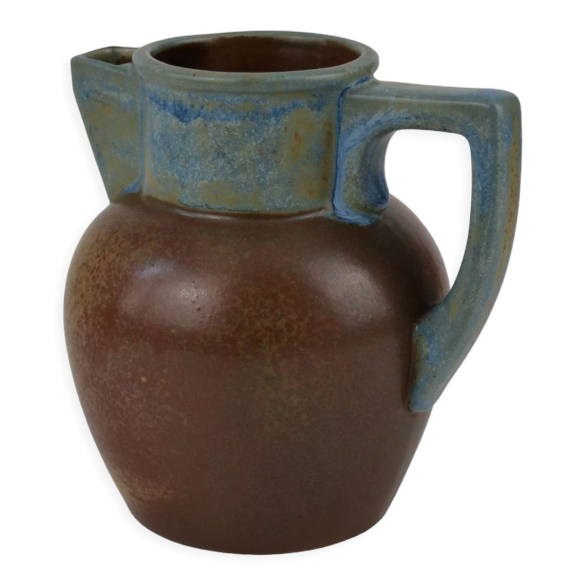 Two-tone stoneware pitcher by Louis Lourioux