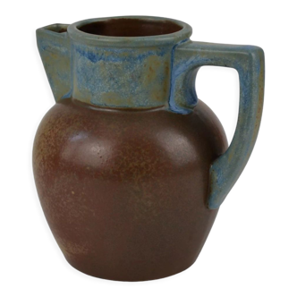 Two-tone stoneware pitcher by Louis Lourioux