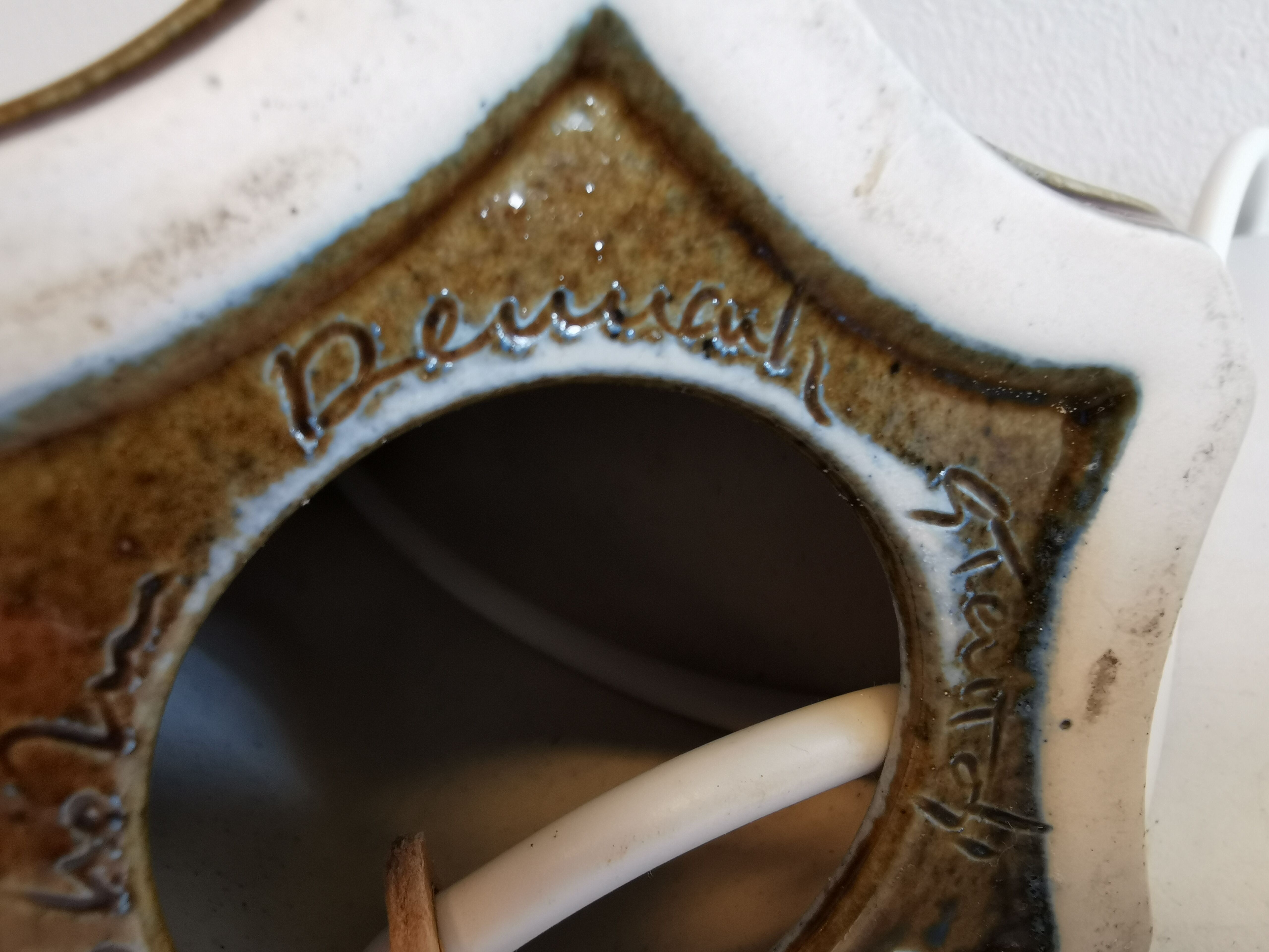 Ceramic table lamp from Danish Søholm, estimated 1960-1980.