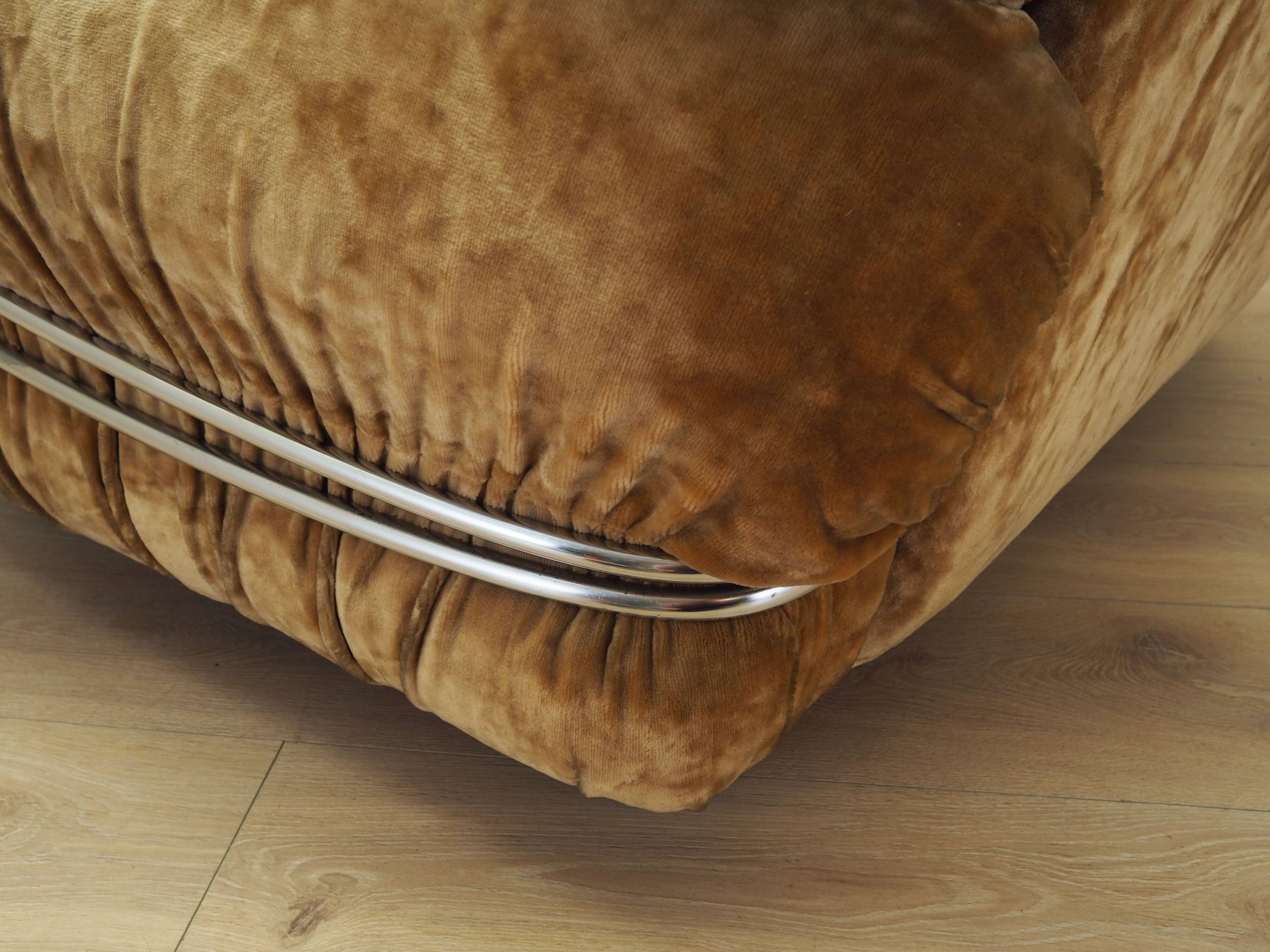 Velour armchair, Italian design, 1970s, production: Italy