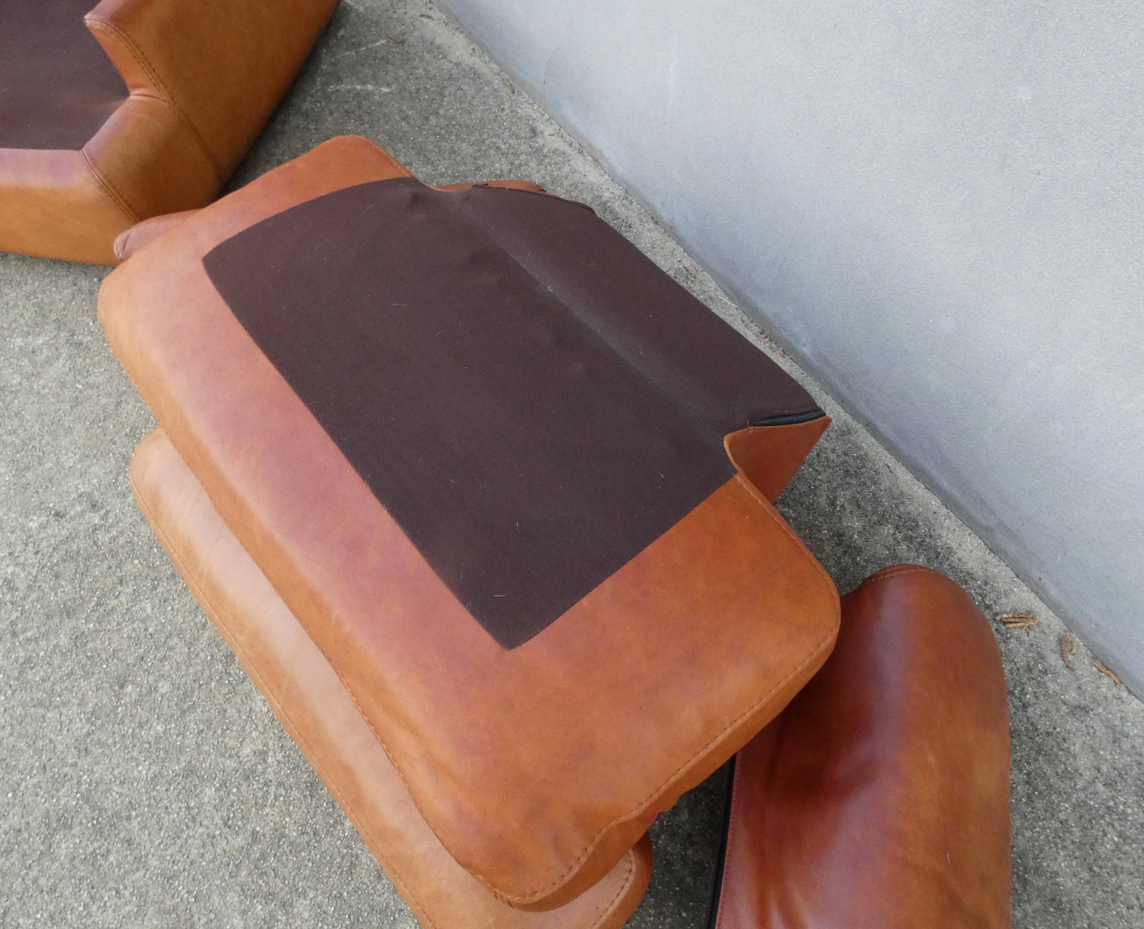 Vintage loft leather armchair DUVIVIER