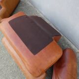 Vintage loft leather armchair DUVIVIER