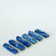 Set of 6 ceramic knife holders, handcrafted, Blue, 1970