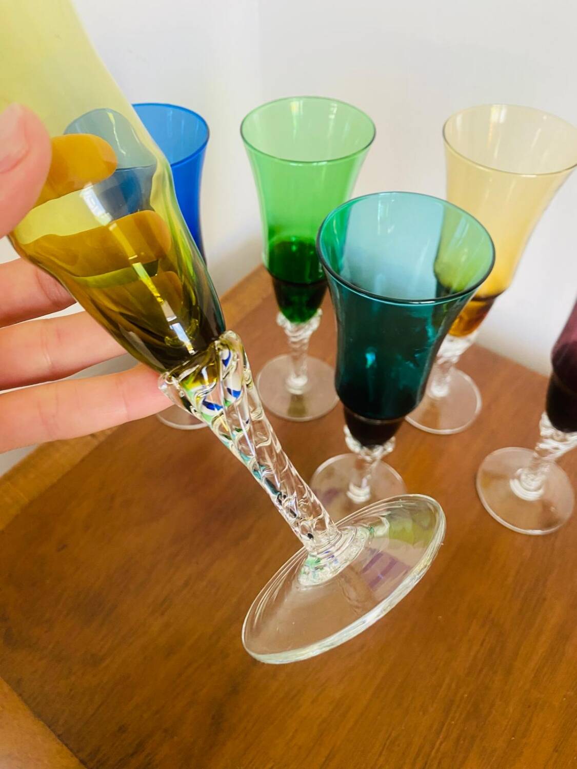 6 flûtes à champagne Murano années 1960