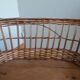 Wicker rattan doll cradle with wheels