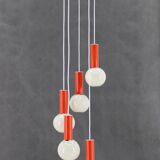 1970s Cascade Chandelier with Plastic Shades by Pokrok Zilina, Czechoslovakia