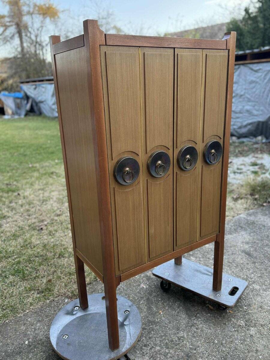 Mid-century modern bar cabinet by Sandor Bedecs, 1975