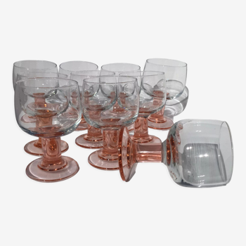 10 wine glasses foot pink orange diameter 7cm