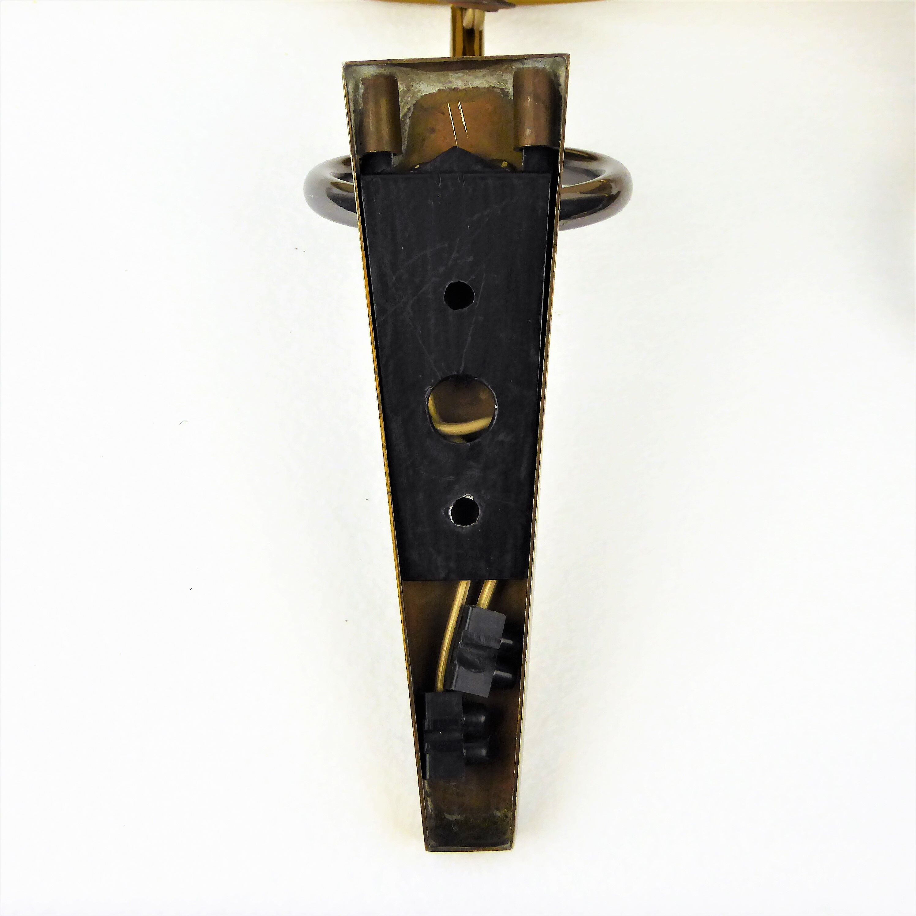 "Ring" sconces Lunel perforated metal, 1950