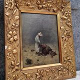 After Gustave Vidal: orientalist painting oil on wood panel