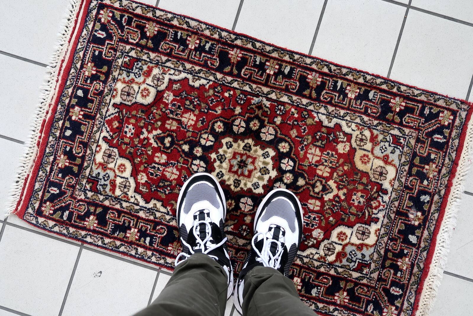 Tapis vintage du Moyen-Orient Hamadan fait main en laine – 60 x 98 cm