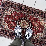 Tapis vintage du Moyen-Orient Hamadan fait main en laine – 60 x 98 cm