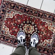 Tapis vintage du Moyen-Orient Hamadan fait main en laine – 60 x 98 cm