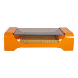Orange and Smoke Space Age Couch Table