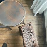 Brutalist burnt wood bench