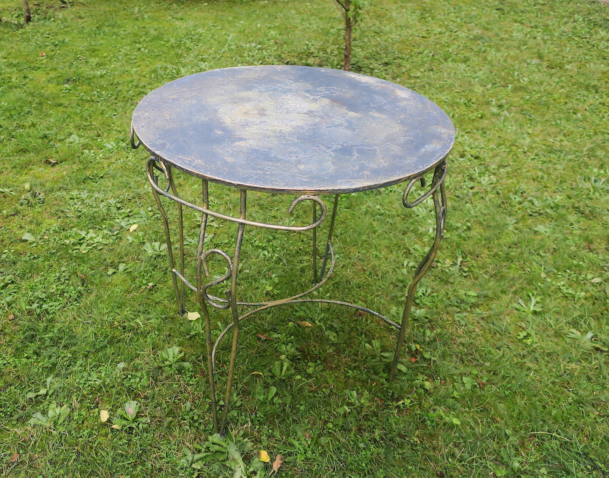 Mid century painted iron patio or garden table, 1960s