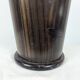 Wooden umbrella stand turned and patinated with iron rings