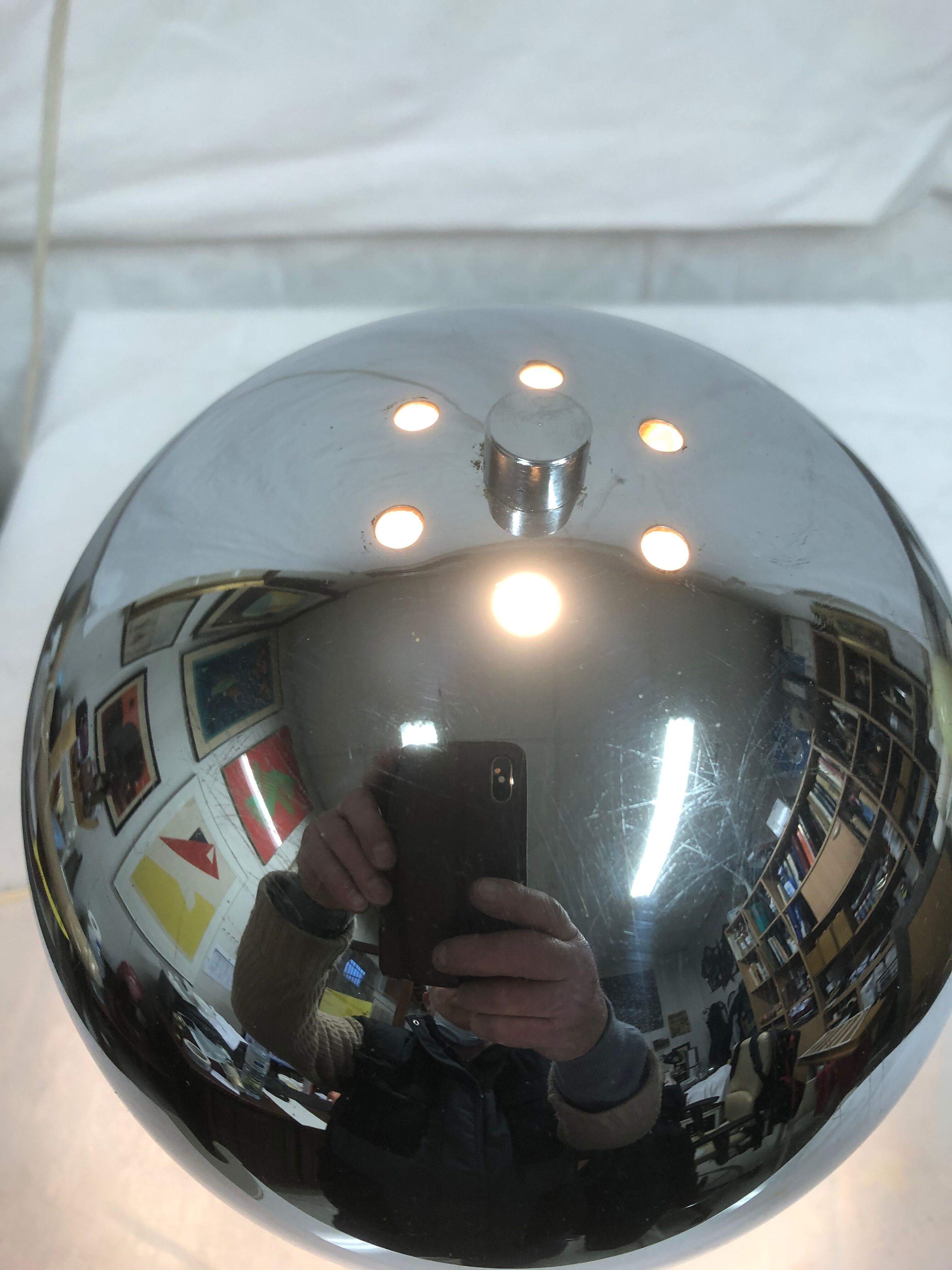 Chrome mushroom lamp 1970