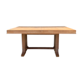 Table à manger art déco en chêne cérusé vers 1940