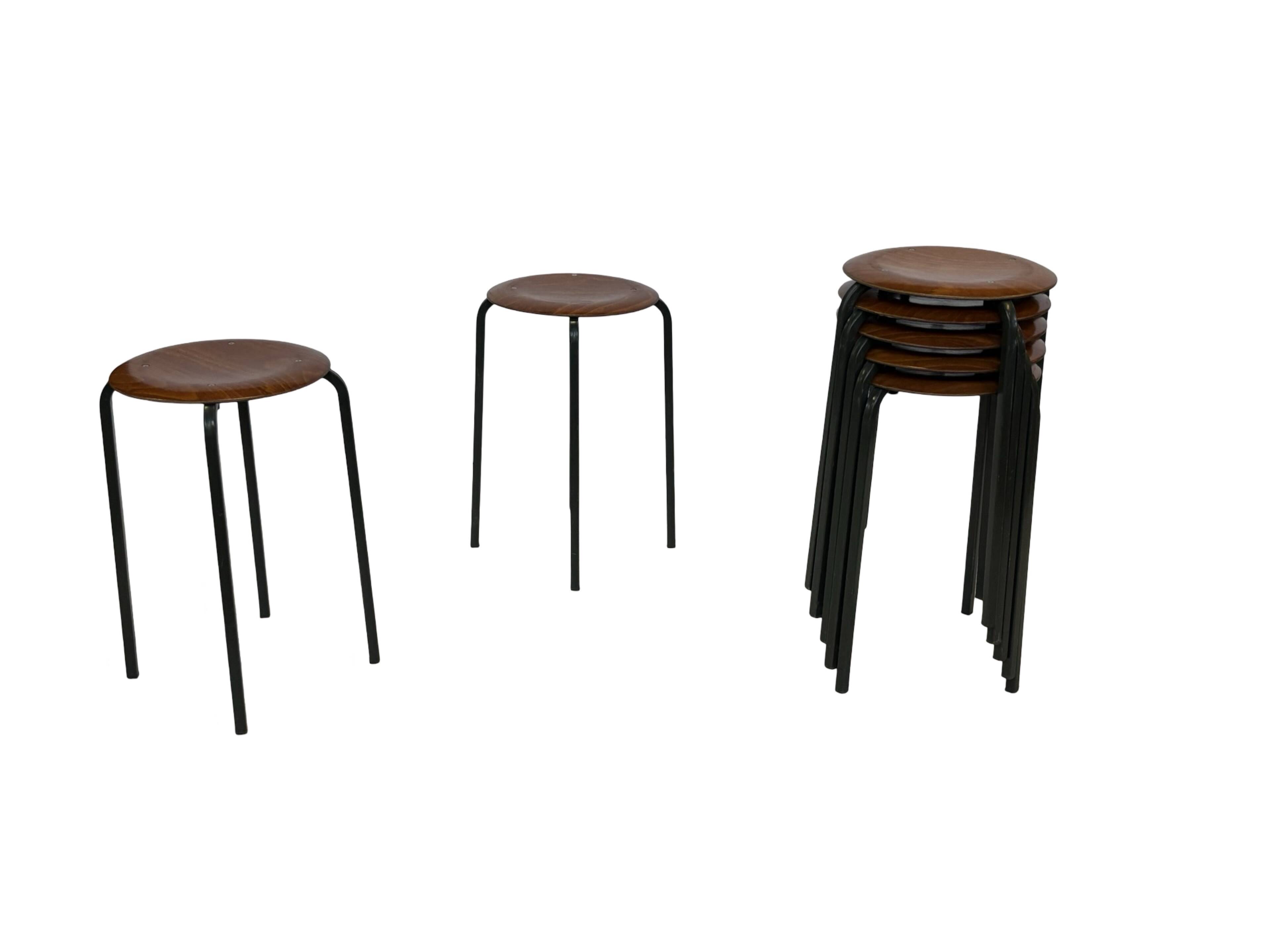 Set of 4 Vintage stools - work stool - Eromes Marko - 60s minimalist design