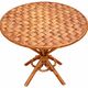 Ensemble de jardin vintage en rotin tressé –table ronde et 4 fauteuils