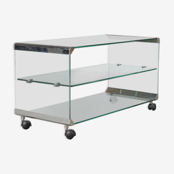 Desserte en verre des années 1970 par Gallotti & Radice, Italie