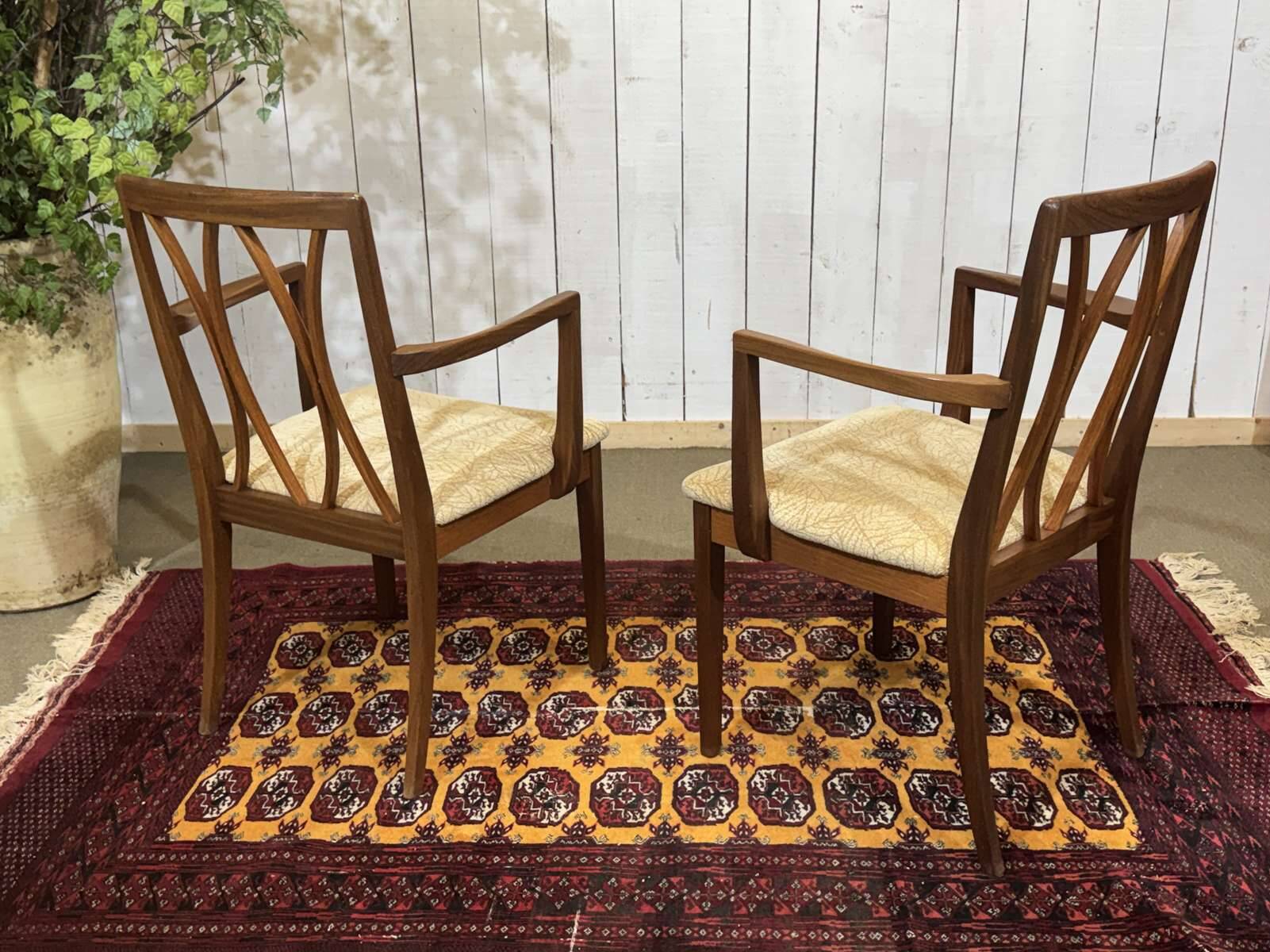 Paire de fauteuils anglais de la marque G-Plan en teck des années 70