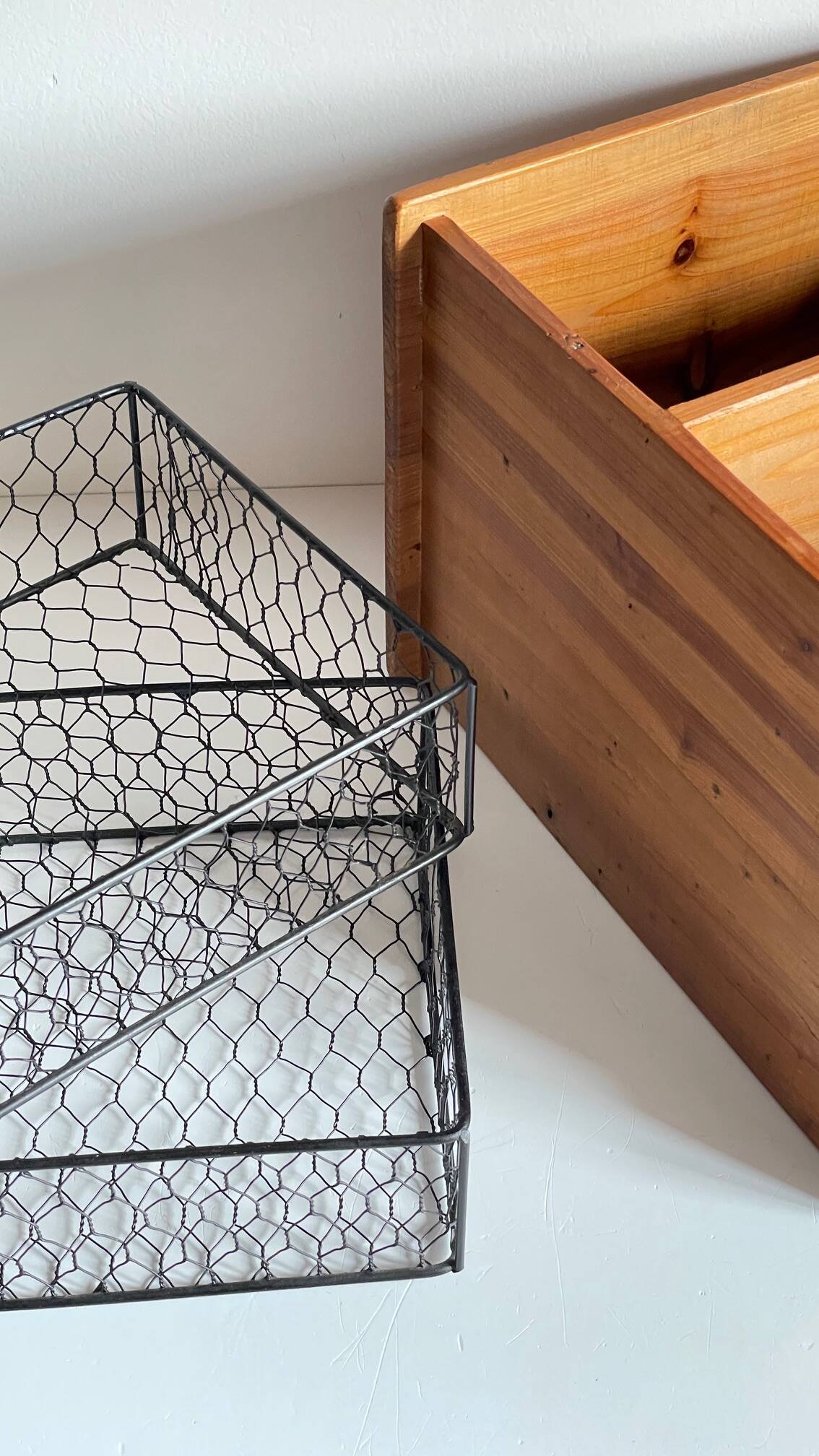 Wooden and metal drawer box from the 80s