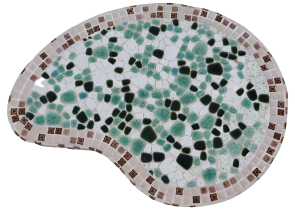 Kidney-shaped mosaic plant table