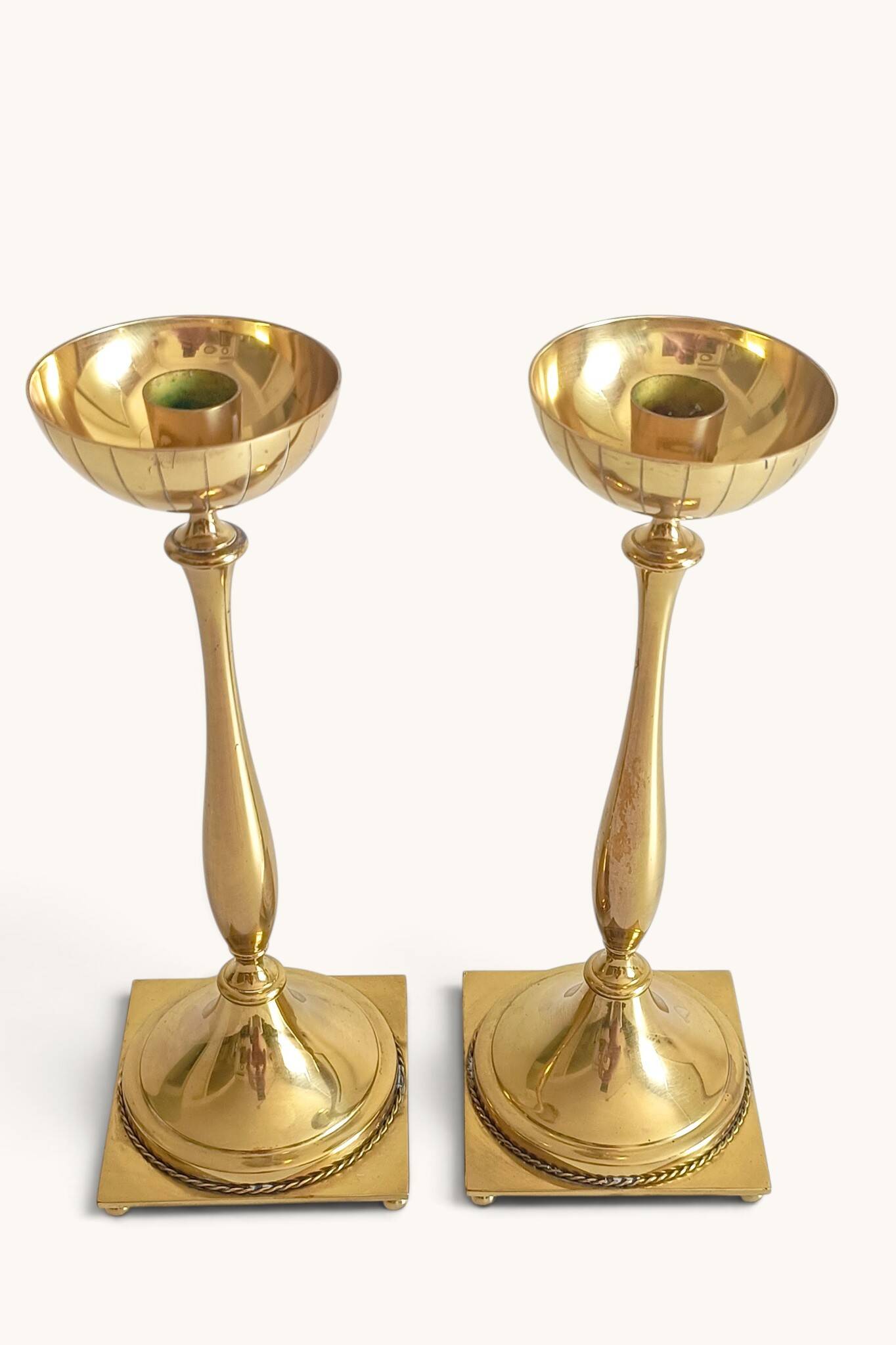 Scandinavian Modern Brass Candlesticks by Gunnar Ander for Ystad Metall