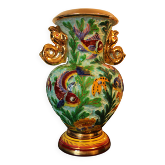Large baluster vase with fish | Cerdazur (c. 1950-60)