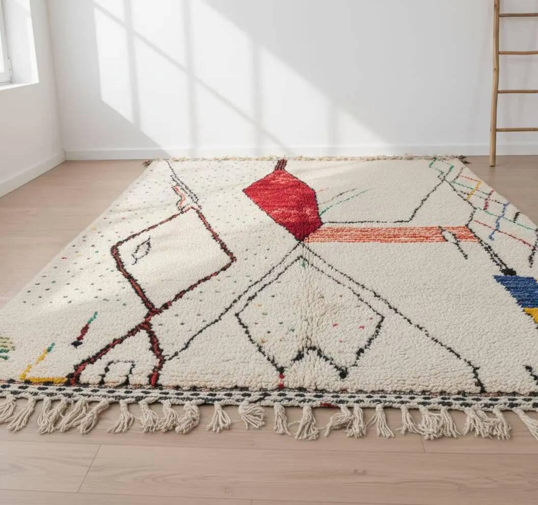 Handmade Moroccan rug, pure wool, 2.5x1.5 m.