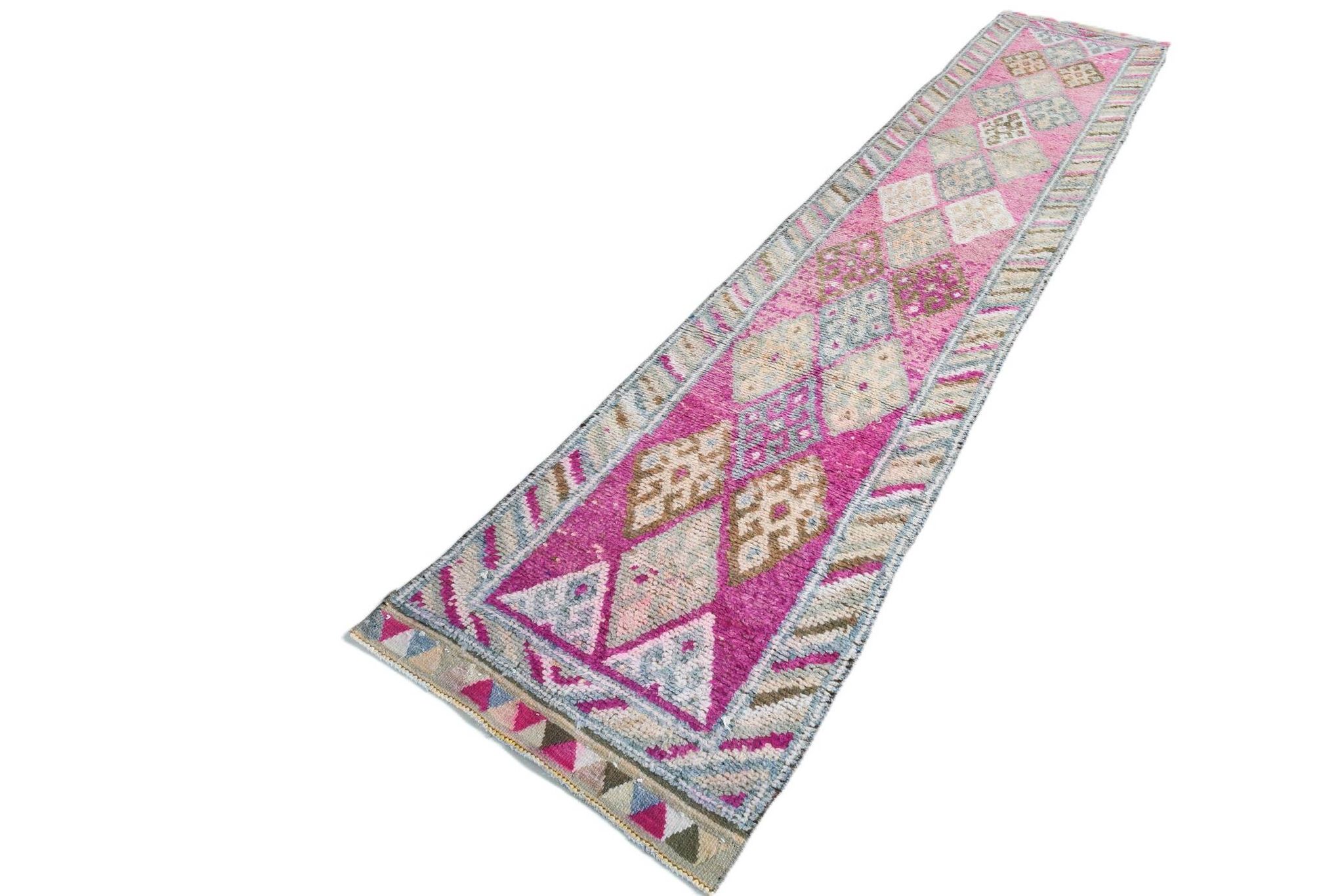 Soft Multicoloe Oushak Runner Rug, 75x397Cm