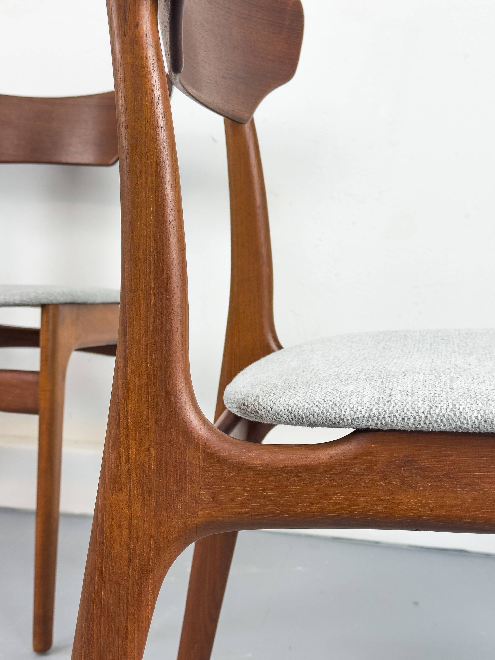 Chaises de salle à manger en teck danois par Schionning & Elgaard, années 1960, ensemble de 4