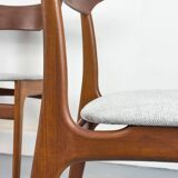 Chaises de salle à manger en teck danois par Schionning & Elgaard, années 1960, ensemble de 4