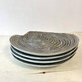 Lot de 4 assiettes coquillage vallauris en céramique par dominique guillot