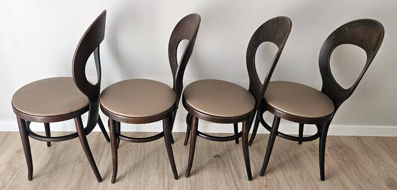 Set of 4 Baumann "Mouette" chairs – bent wood