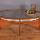 Restauré Teck Retro G Plan Fresque Teck &Verre OvalE Astro Table Basse