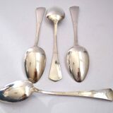 Set of 4 art deco table spoons in silver metal e. feisskohl 1920-1930