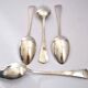 Set of 4 art deco table spoons in silver metal e. feisskohl 1920-1930