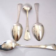 Set of 4 art deco table spoons in silver metal e. feisskohl 1920-1930