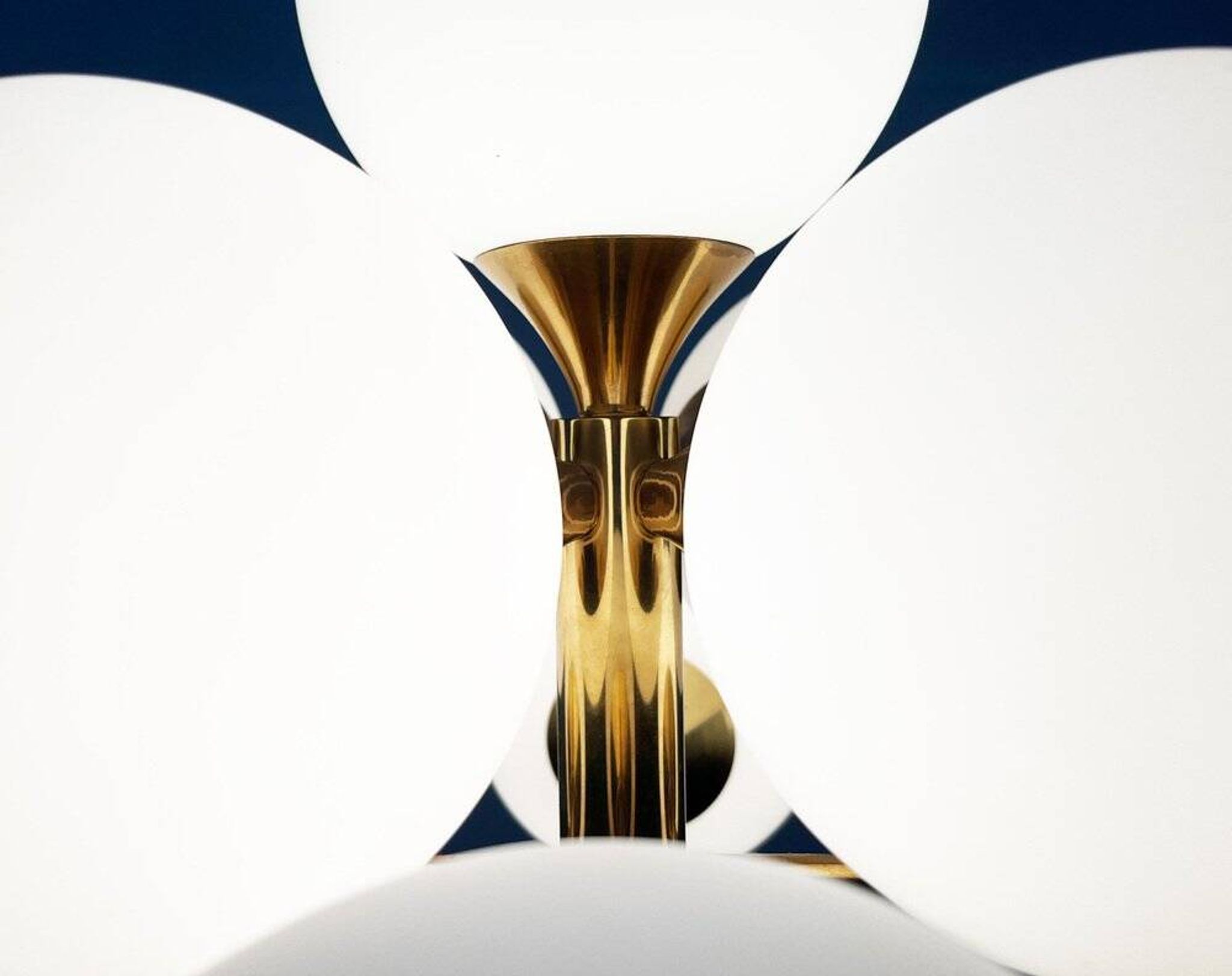 German brass floor lamp in Space Age style from the mid-century by Kaiser Leuchten, 1960s.
