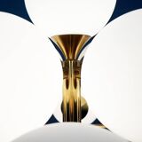 German brass floor lamp in Space Age style from the mid-century by Kaiser Leuchten, 1960s.