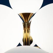 German brass floor lamp in Space Age style from the mid-century by Kaiser Leuchten, 1960s.