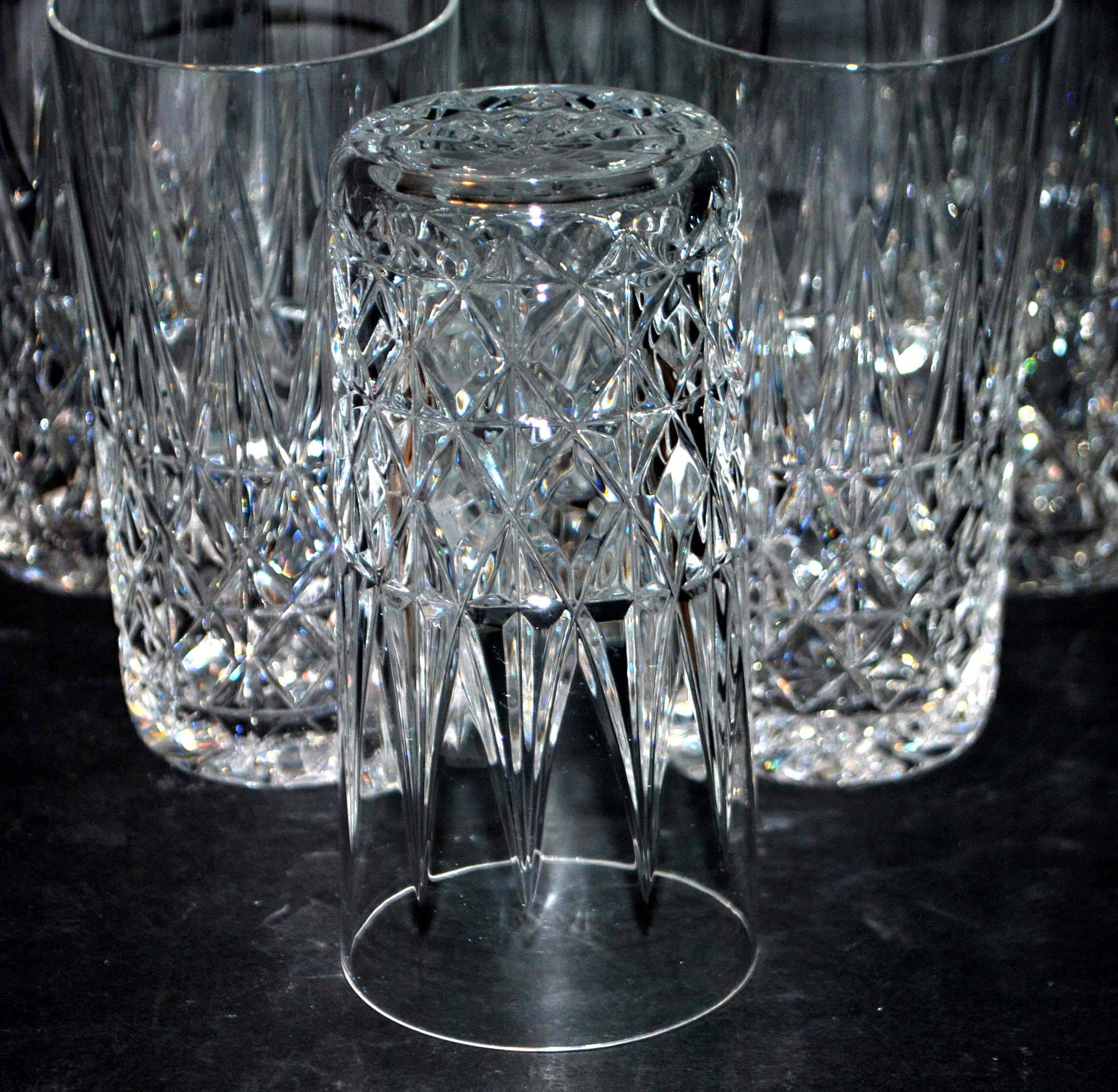 SAINT-LOUIS Series of 6 TARN juice glasses in vintage cut crystal 1960-70 water glass, longdrink