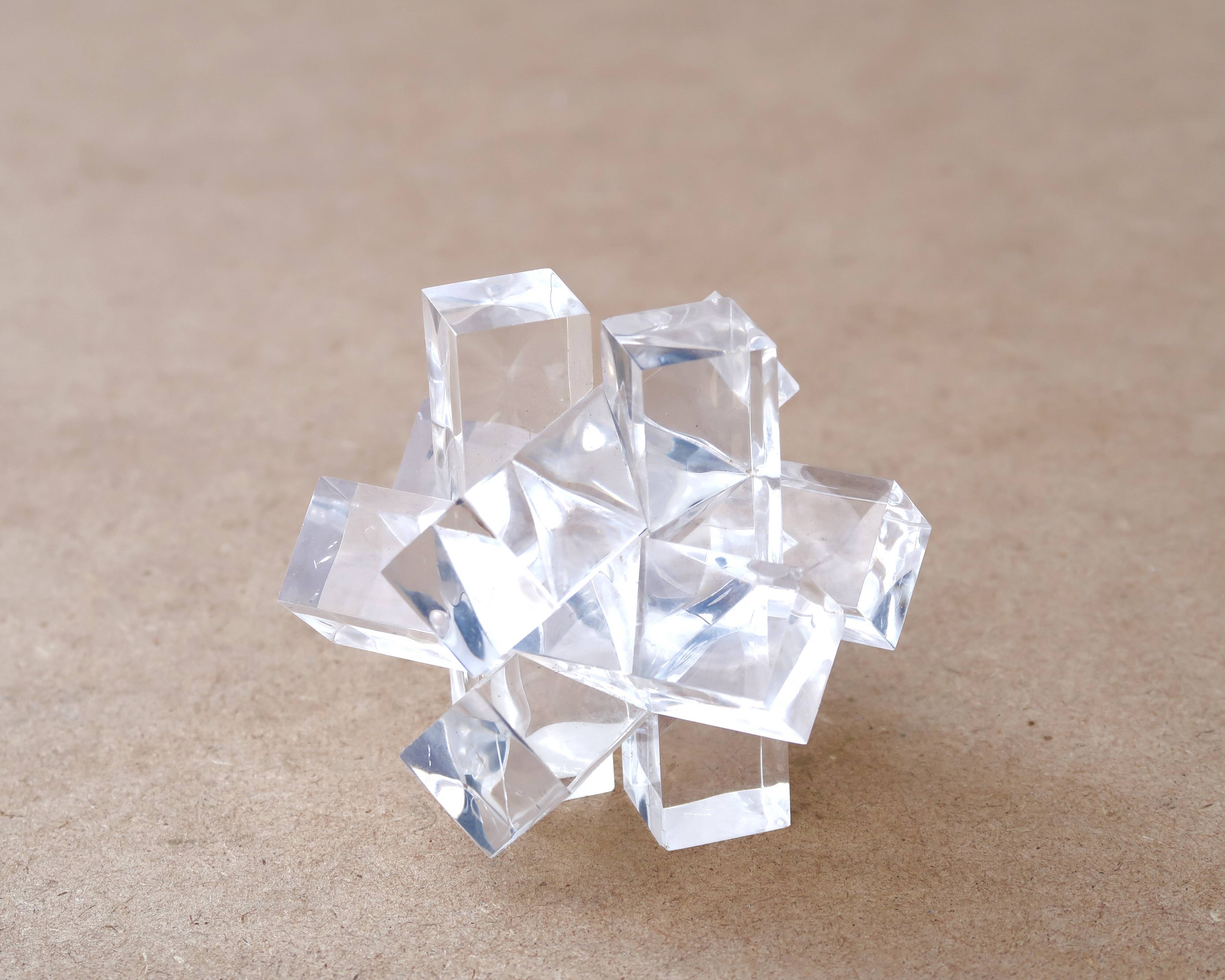 Minimalist sculpture by Max Sauze in plexiglass, 1970s