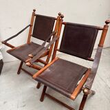 Paire de chaises coloniales faux bambous 1960’s