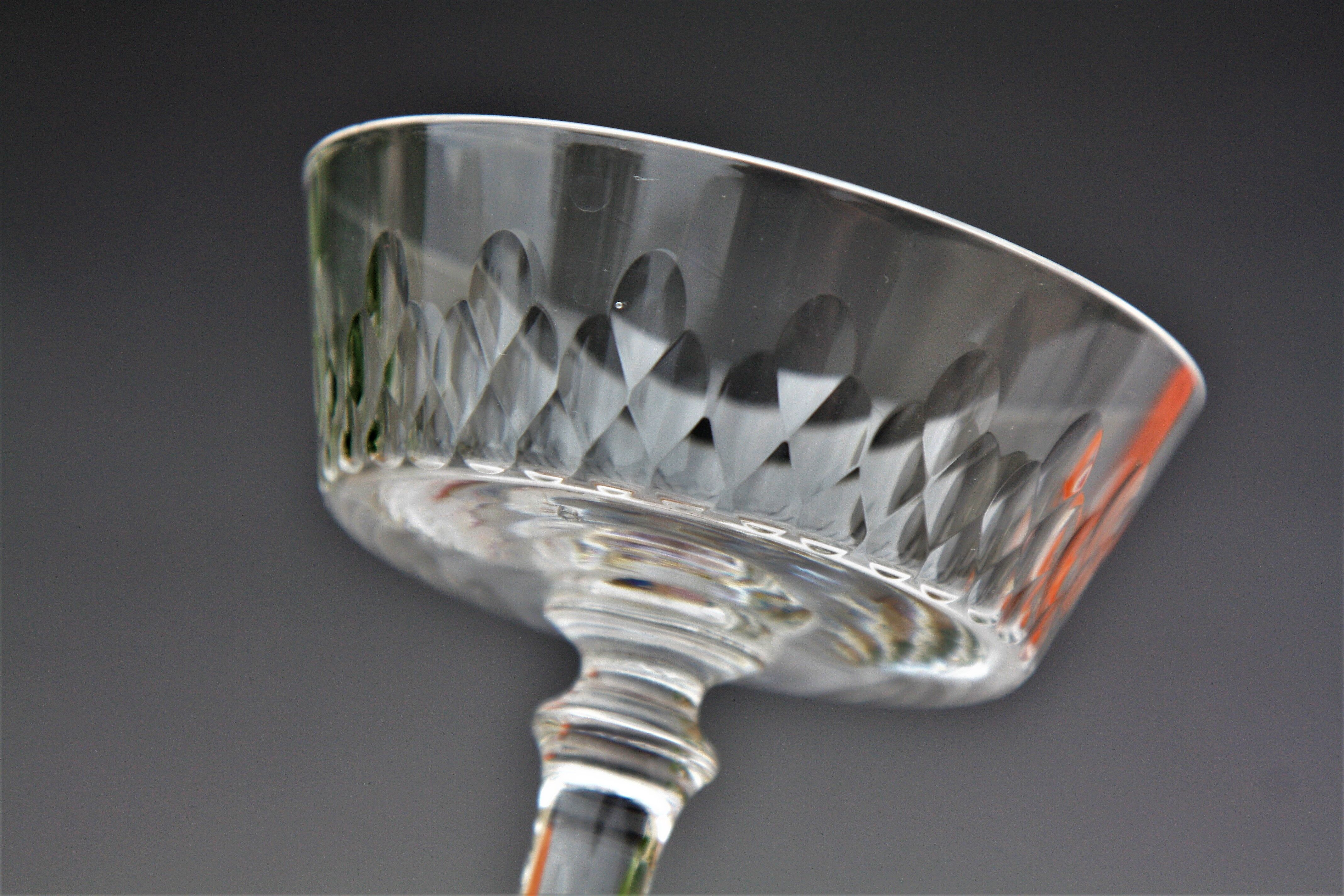 4 Baccarat crystal champagne glasses model Champigny Richelieu